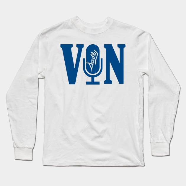 Vin Scully Microphone Long Sleeve T-Shirt by LMW Art